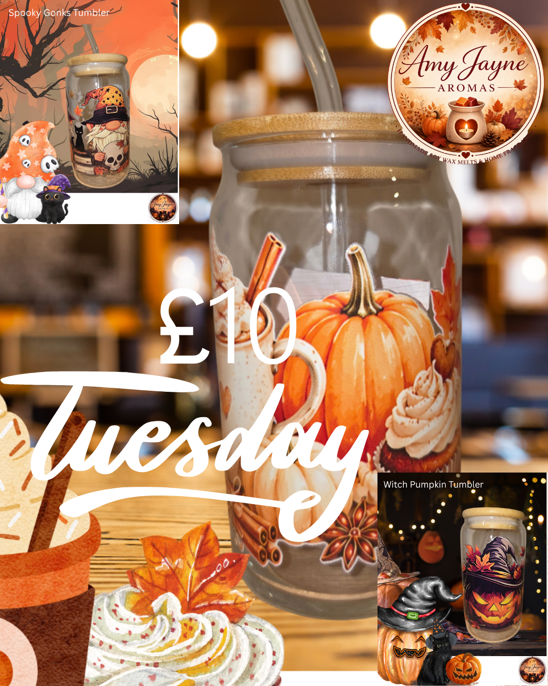 £10 TUESDAY OFFER!!! Glass Tumblers - Handmade Stunning Designs