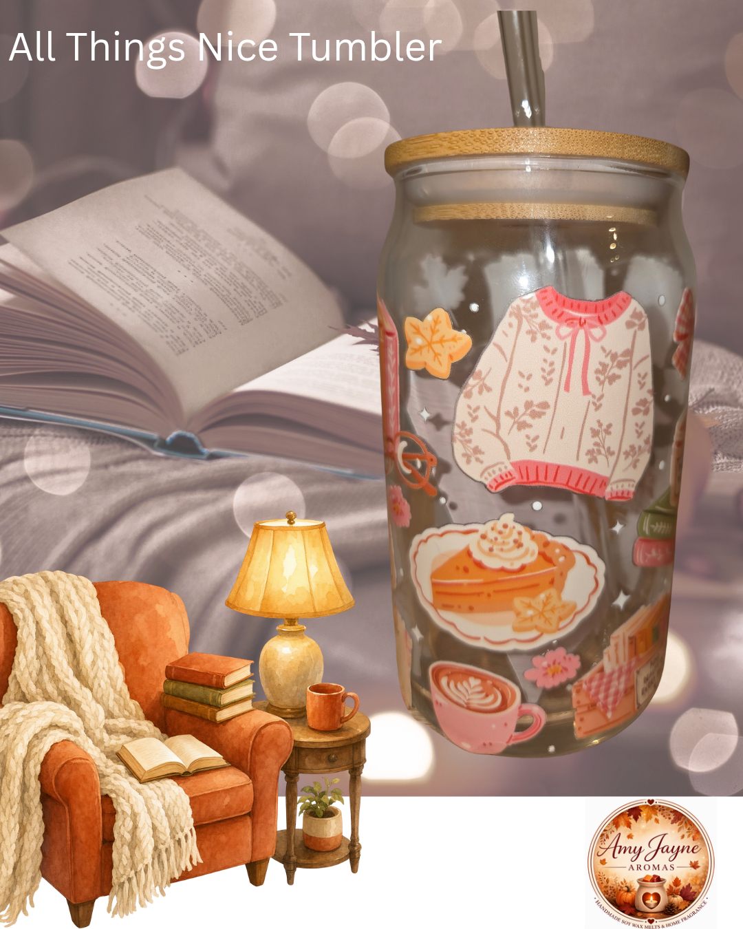 All Things Nice Glass Tumbler