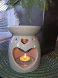 Grey Heart Design Wax Melt Burner