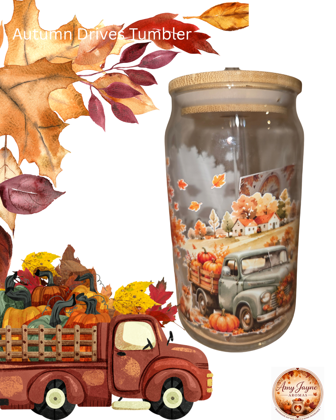 Autumn Drives Glass Tumbler