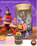 Halloween Cupcakes Glass Tumbler