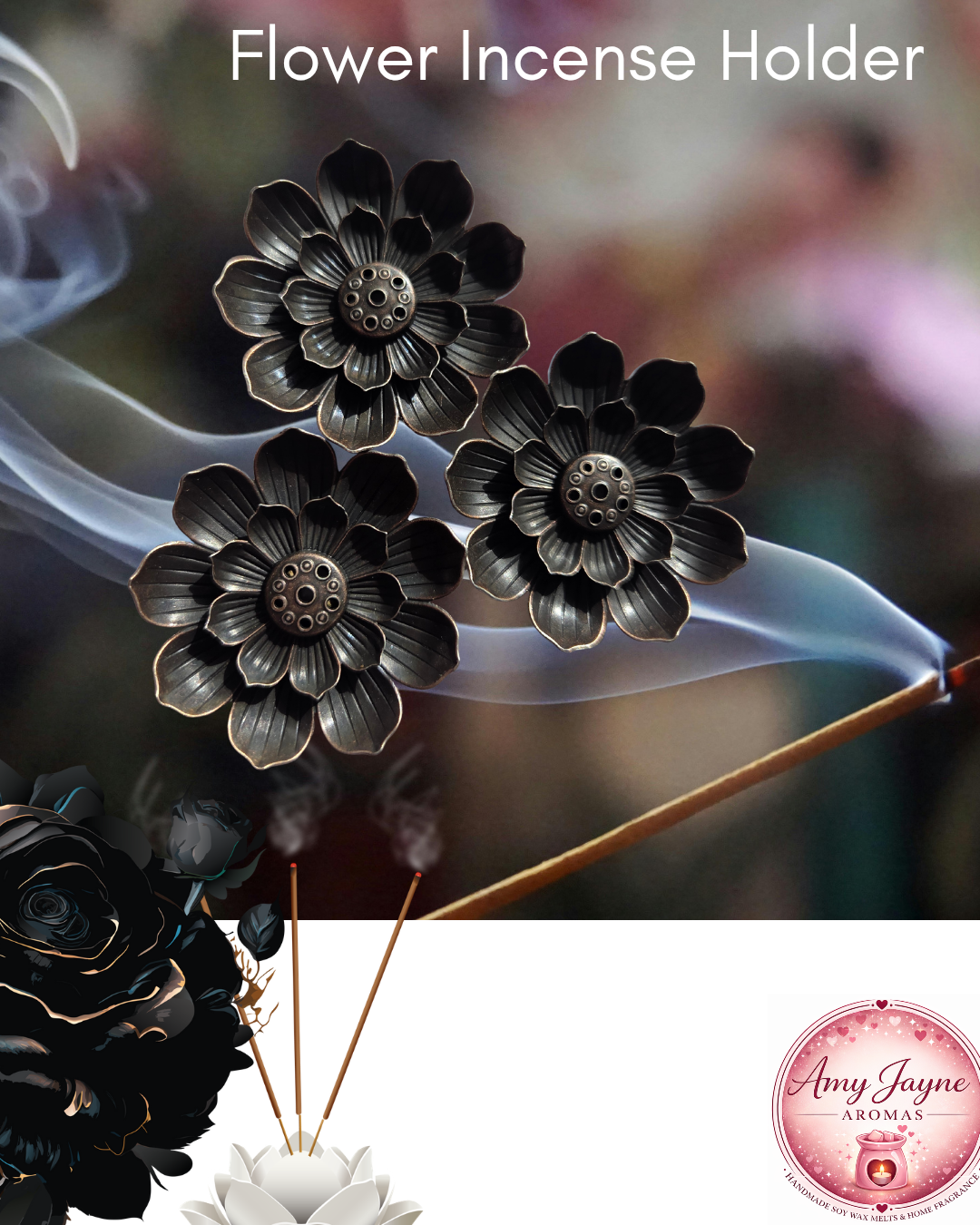 Metal Lotus Incense Holder