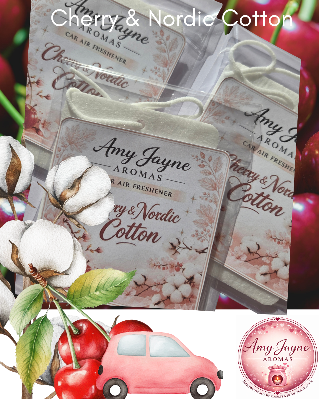 Cherry Blossom & Nordic Cotton - Car Air Freshener