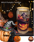 Witch Pumpkin Glass Tumbler