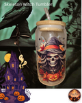 Skeleton Witch Glass Tumbler