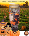 Teddy's Pumpkin Patch Glass Tumbler