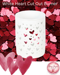 White Heart Cutout Wax Melt Burner