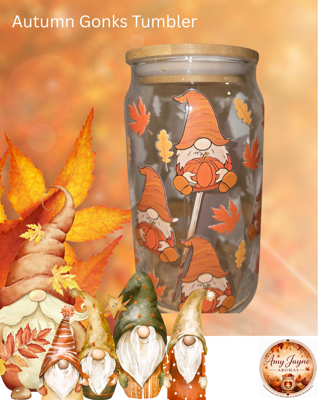Autumn Gonks Glass Tumbler