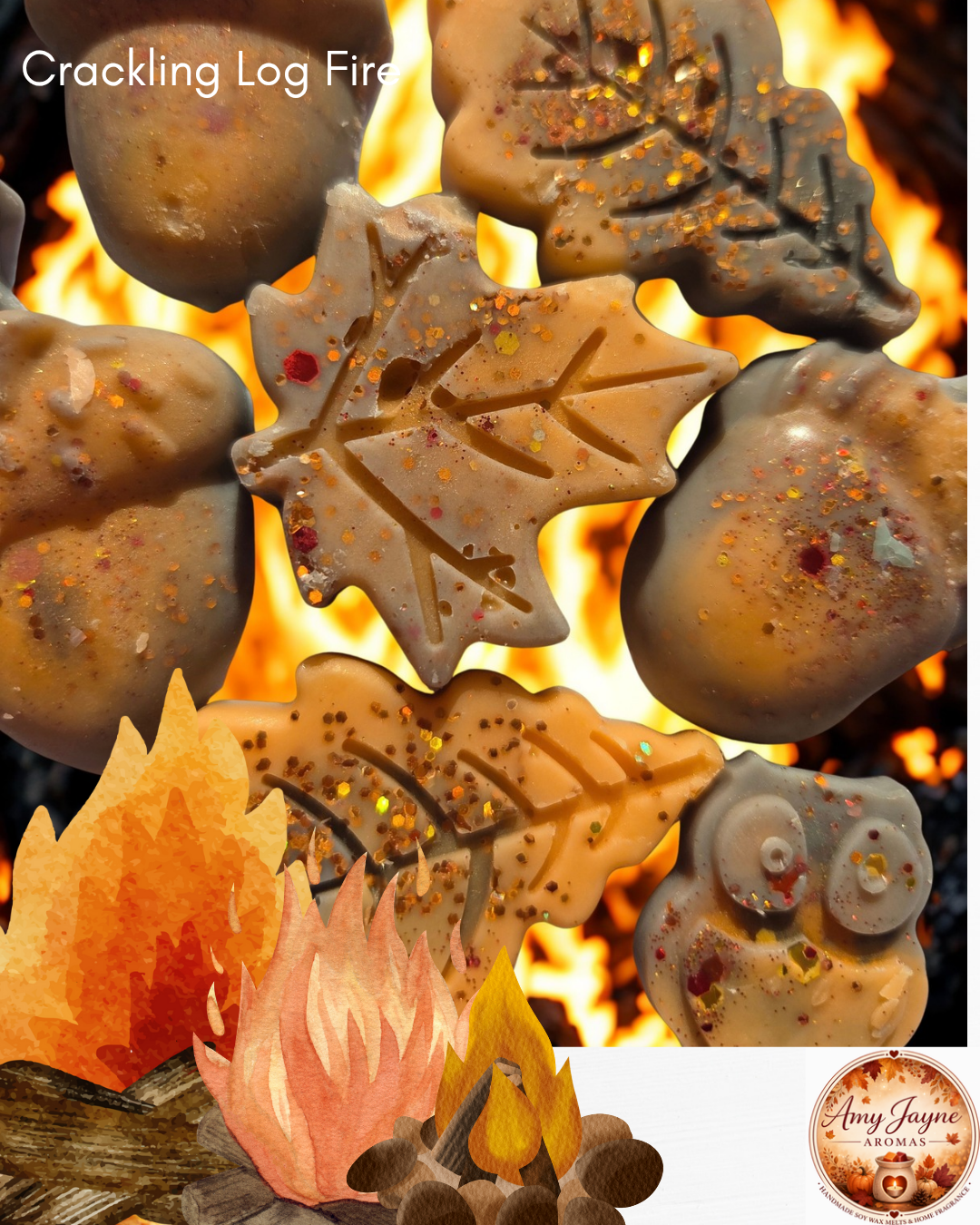 Crackling Log Fire - Autumn Shapes