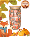 Autumn Foxes Glass Tumbler